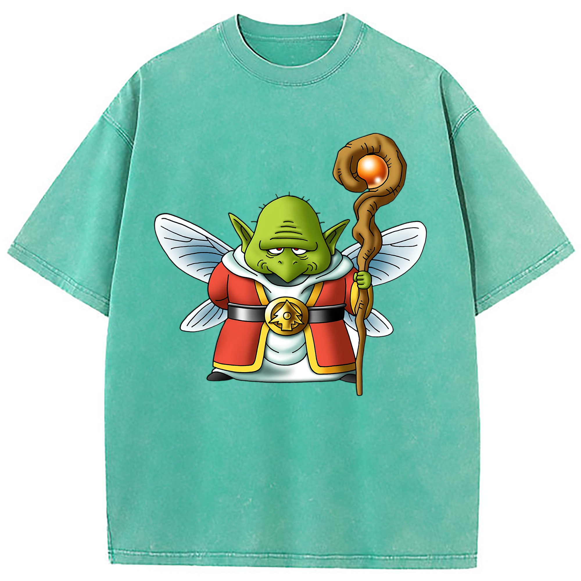 （画像用） ドラゴンクエスト Doragon Kuesuto Dragon Quest 綿100% ヴィンテージ風 半袖Tシャツ（フロントプリント）